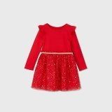 Toddler Girls' Glitter Tulle Long Sleeve Dress - Cat & Jack™ Red 2T