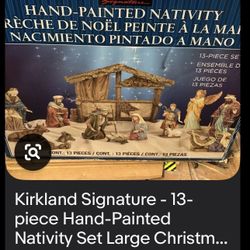 Kirkland Signature - 13-piece Hand-Painted Nativity Set Large Christmas Scene