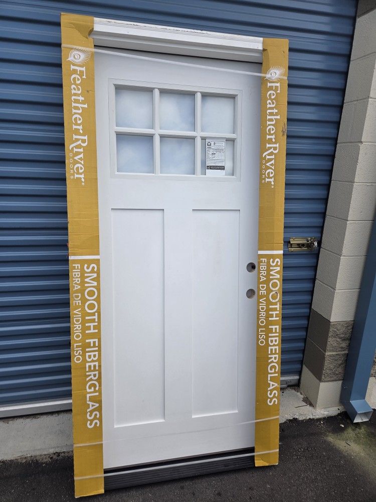 Exterior Door 36x80 Left Inswing (Feather River) Premium Door Fiberglass