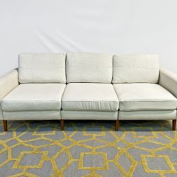 ( Delivery Available ) Burrow Nomad Cream White Sofa