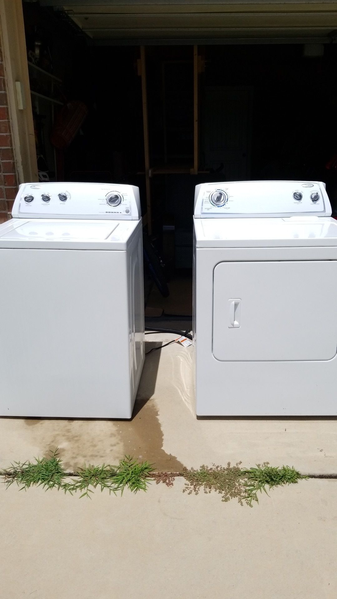 Whirlpool Washer and Dryer AS IS washer keeps water, need cleaning and repair