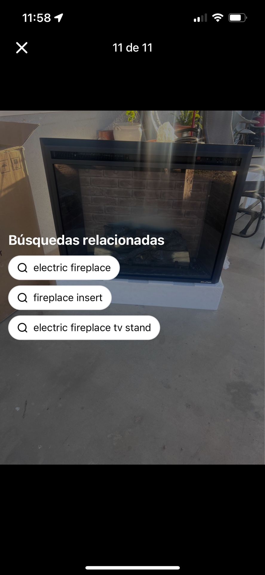 Led electric fireplace insert In black