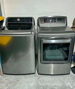LG Graphite Steel Washer and Dryer Set