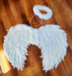 Halloween Angel Costume For Kids - Wings + FREE Bonus: 2 Dresses