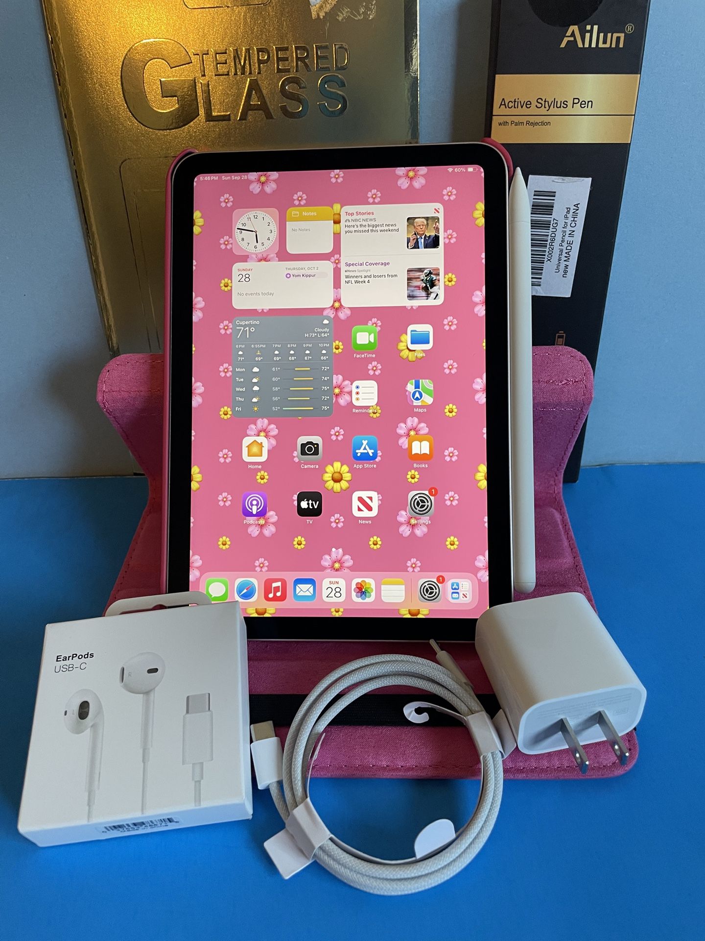 Apple iPad Mini 6th Generation (2021 model / Pink) 64GB with Pink Case, Pen & Accessories