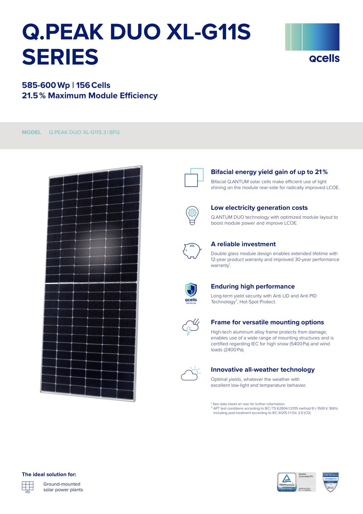 Qcells 590W Solar Panels Bifacial 31pcs/Pallet