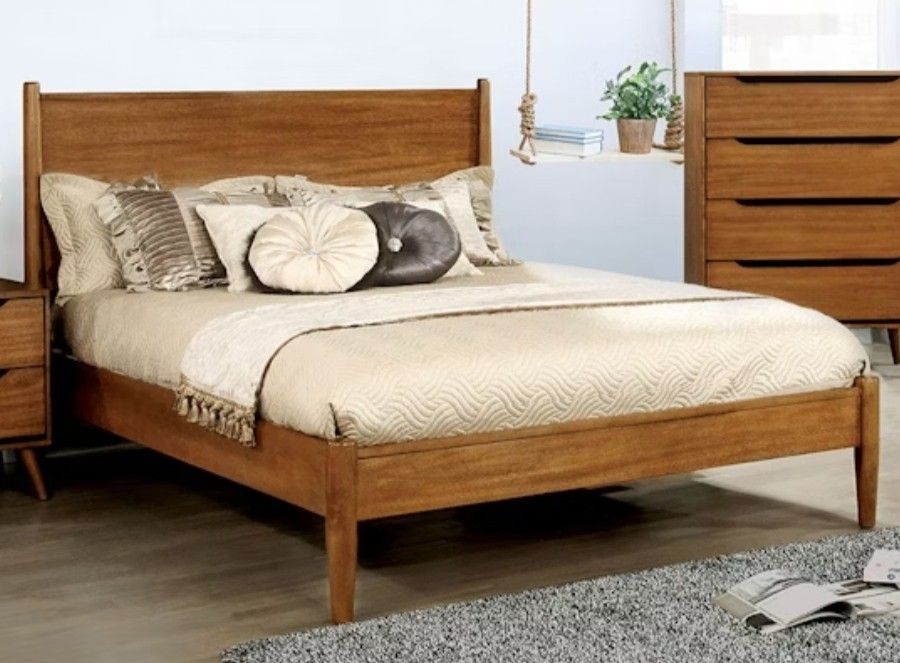 Lennart MCM Queen Platform Bed