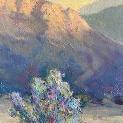 Flowers Of The Smoke Tree by Fred Doyle Penney, Oil on canvas framed • 9 × 12 in