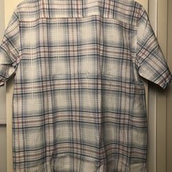 Men’s Plaid Short Sleeves Dress Shirt Button Down Sz: XL
