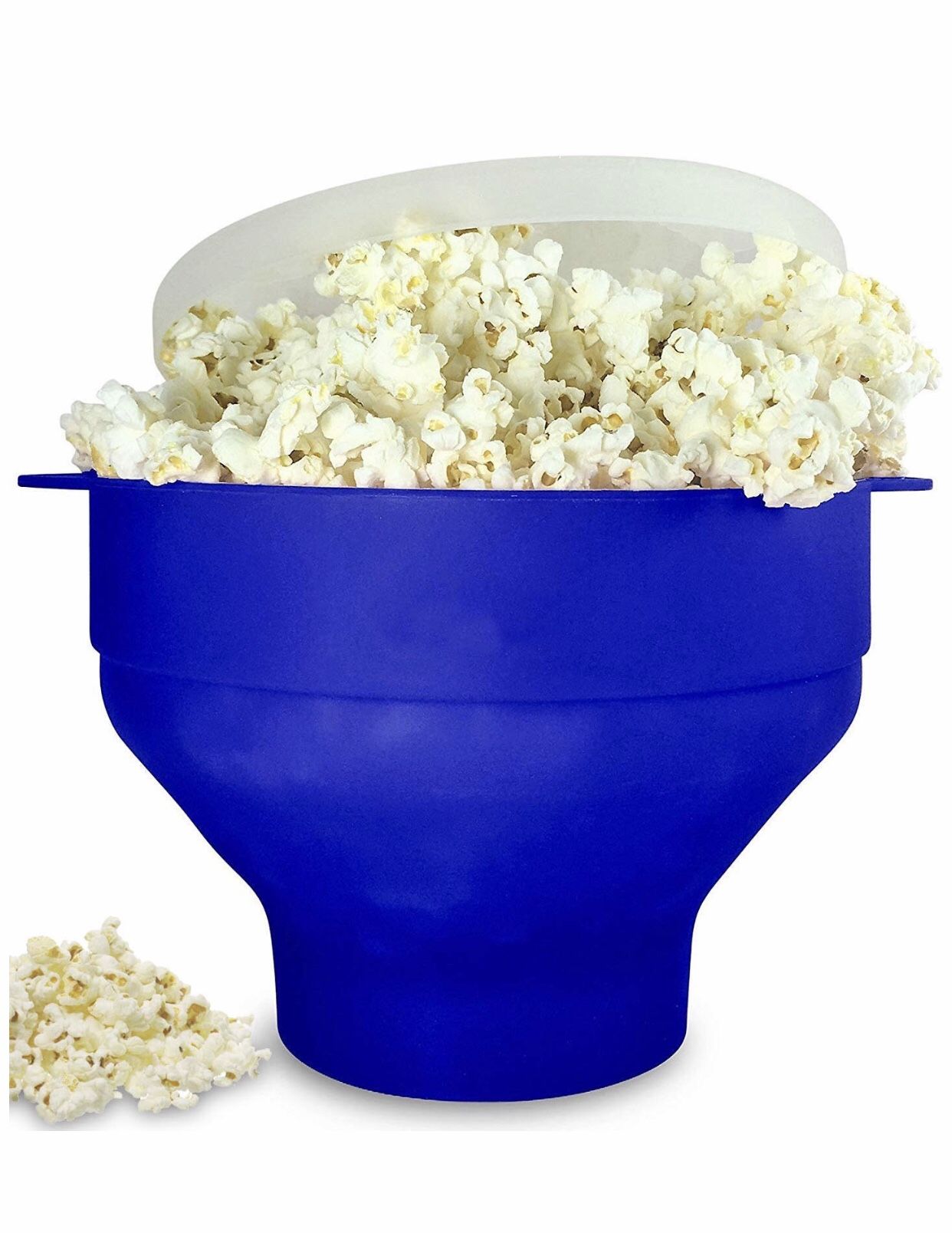 Silicone Microwave Popcorn Popper Maker, Use In Microwave or Oven (Blue)