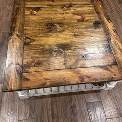 Farmhouse Coffee Table and End Table Set 