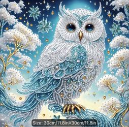 1 Set Diamond Painting Kit — DIY Craft Set | 4 Designs Available: Cute Cat, Owl & Tree of Life, or Bird-Themed Art | Unframed Wall & Home Decor | (See
