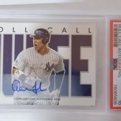 2020 Topps Big League Roll Call Autograph Card featuring Major League Baseball star Aaron Judge from the New York Yankees