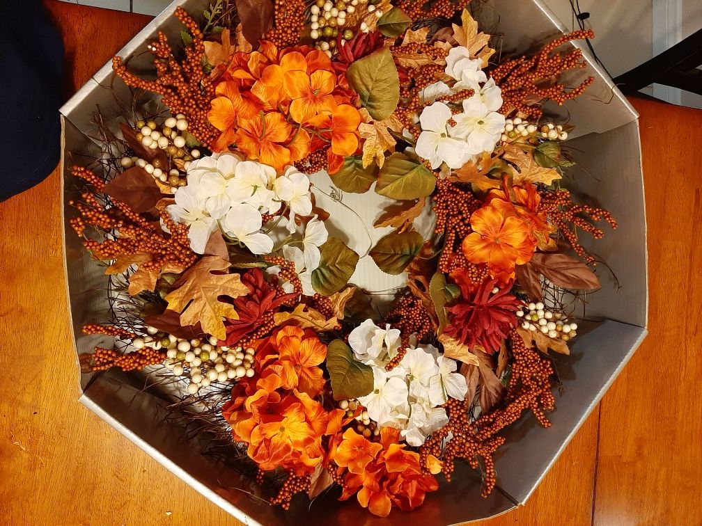 Fall Holiday Wreath Flower Merry Brite