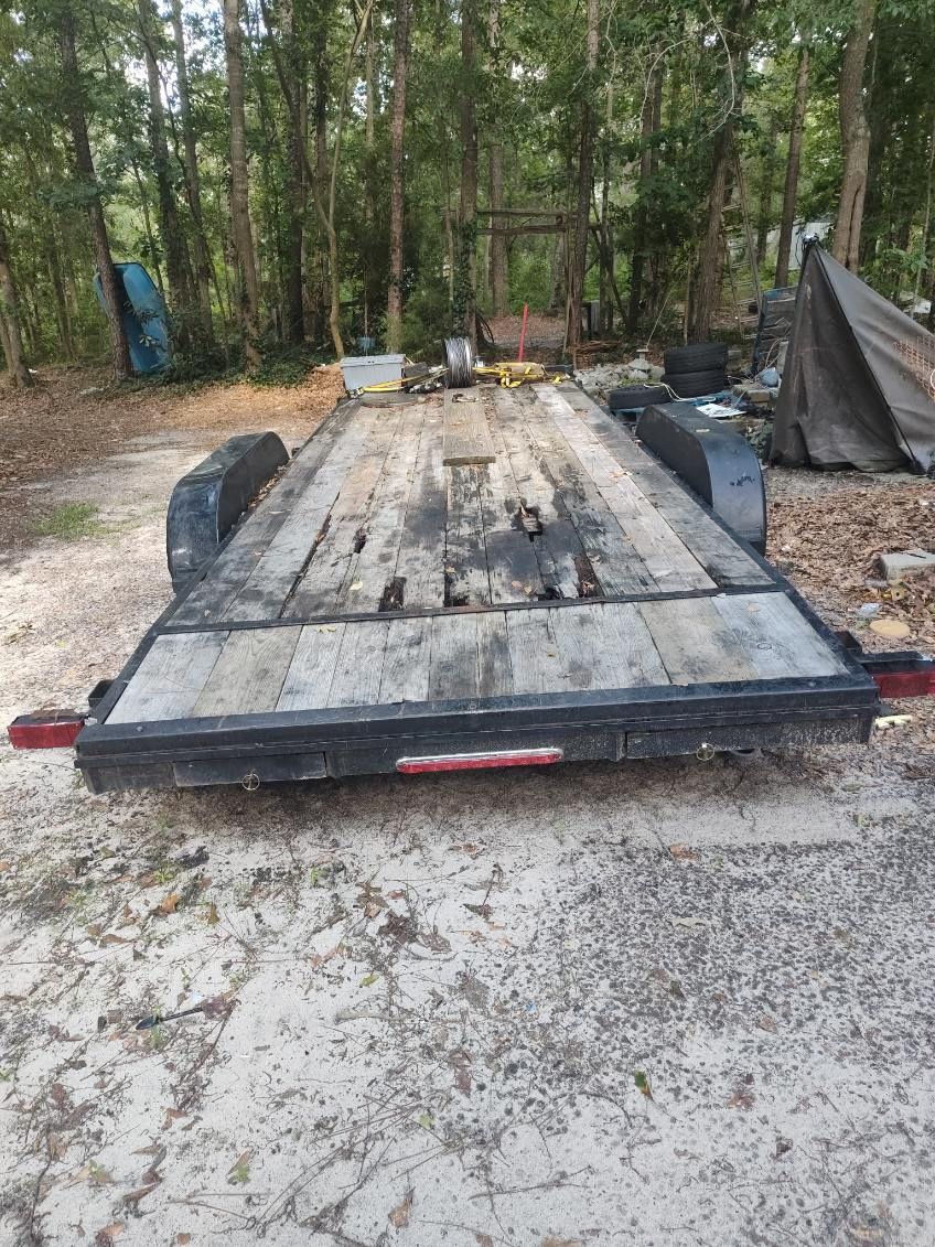 20ft Car Trailer Dove Tail Double Axle With Built In Ramos