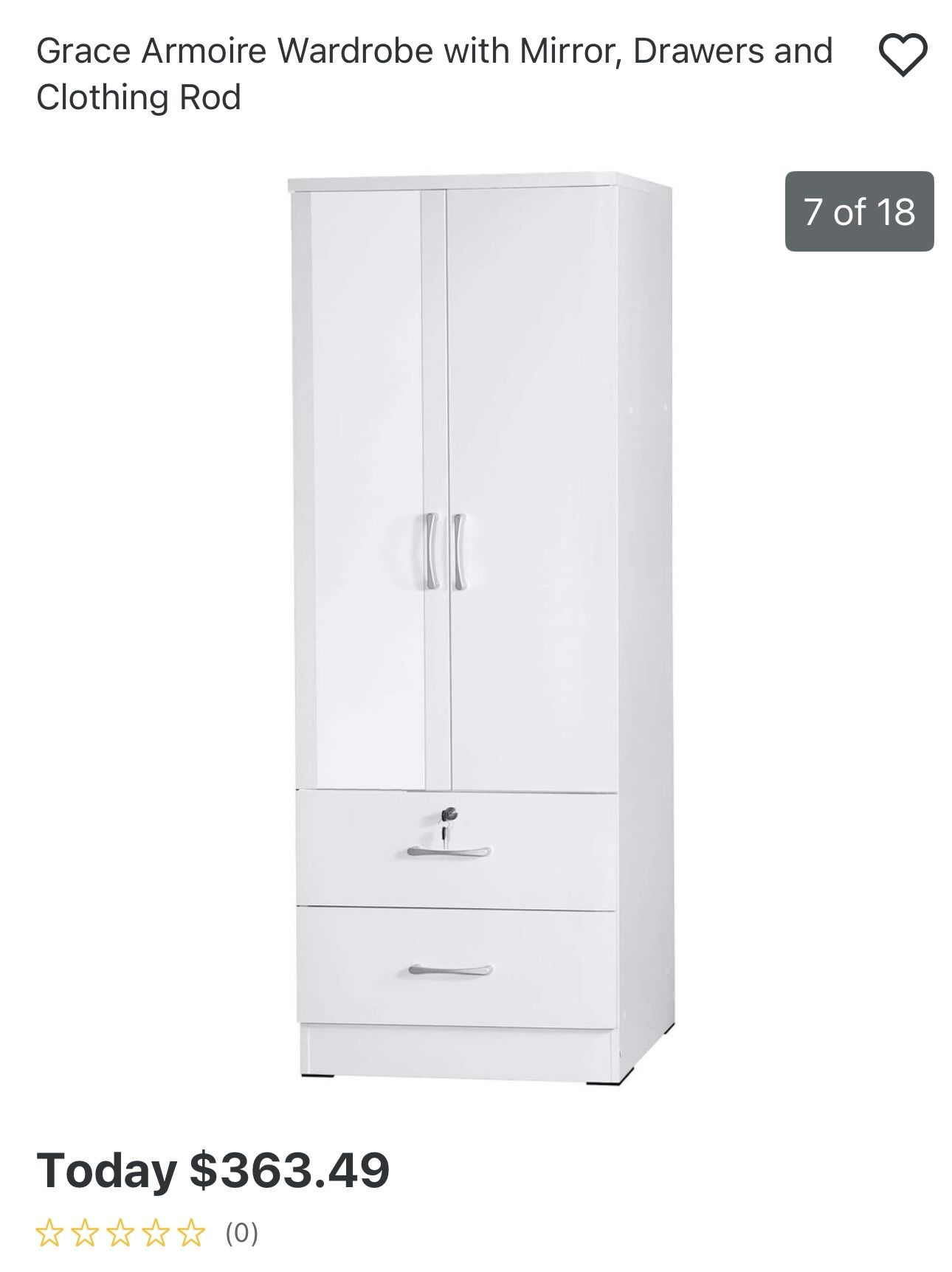 Armoire With Mirror And Drawers