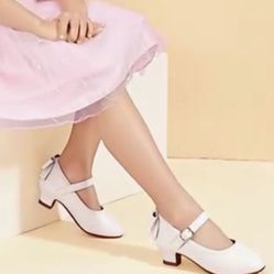 PANDANINJIA Girls Toddler/Little Kid Jada Dress Mary Jane Pumps Bow Low Heels Party Wedding Princess Shoes. Size 10