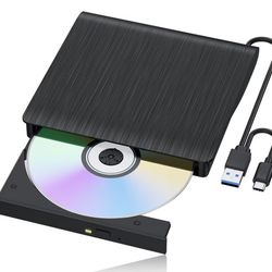 Portable Blu-ray Player & CD DVD Burner – USB 3.0 & Type-C BD/DVD/CD Reader, Plug and Play