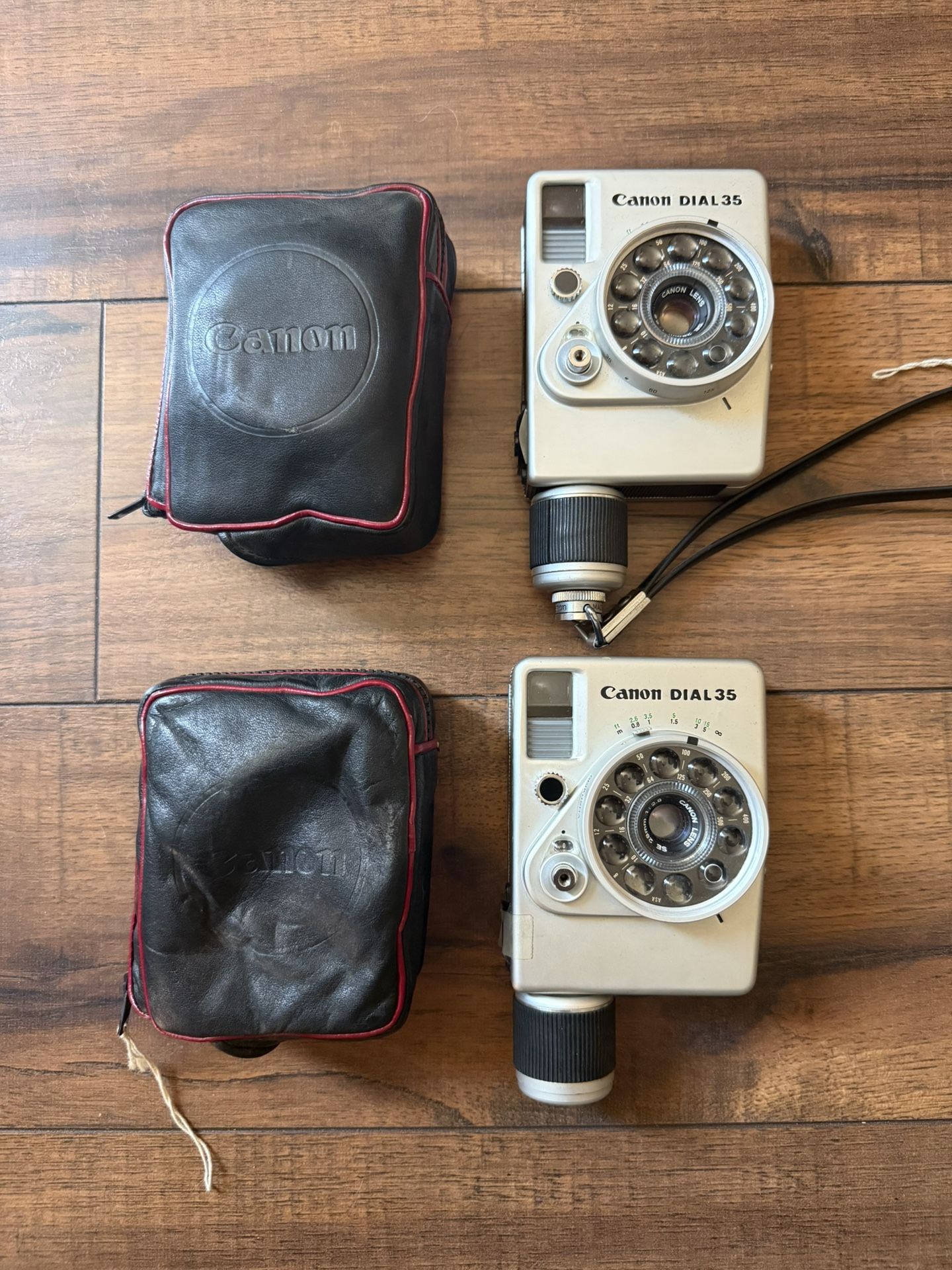 CANON DIAL 35 Camera With Cases Lot Of 2 UNTESTED 