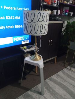 Table Lamp with Patterned Drum Shade