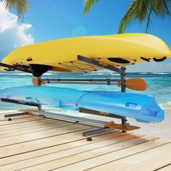 NEW IN BOX - Bonnlo Kayak Storage Rack, Adjustable Heavy Duty Kayak Rack for Kayaks Paddle Boards, Kayak Paddle Holder for Garage, Spacesaver, Gentle 