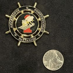 US Navy ACB-1 Amphibious Construction Battalion 1 Seabee Challenge Coin 