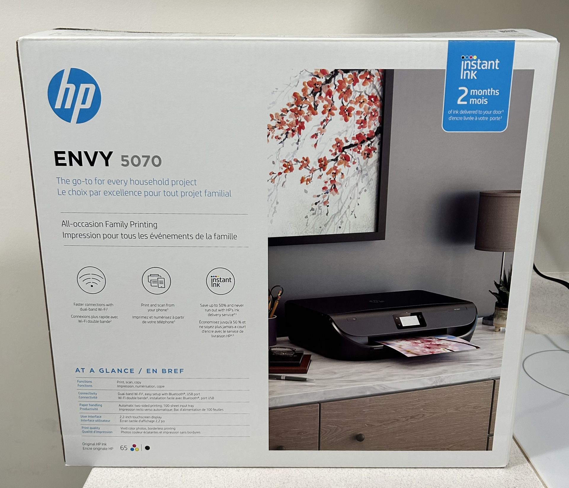 HP ENVY 5070 Wireless All-In-One Inkjet Printer - Black - Used