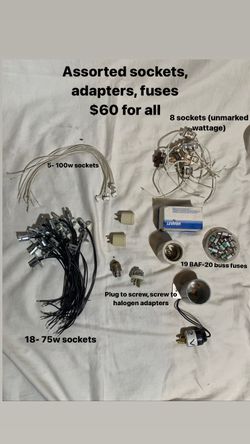 Assorted Sockets, Adapters, Fuses