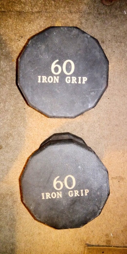 Dumbells Iron Grip 60 Pounds Pair