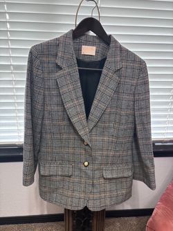 Vintage Pendleton 100% Virgin Wool Plaid Blazer Jacket Women’s Tagged 16 Fits 10/12