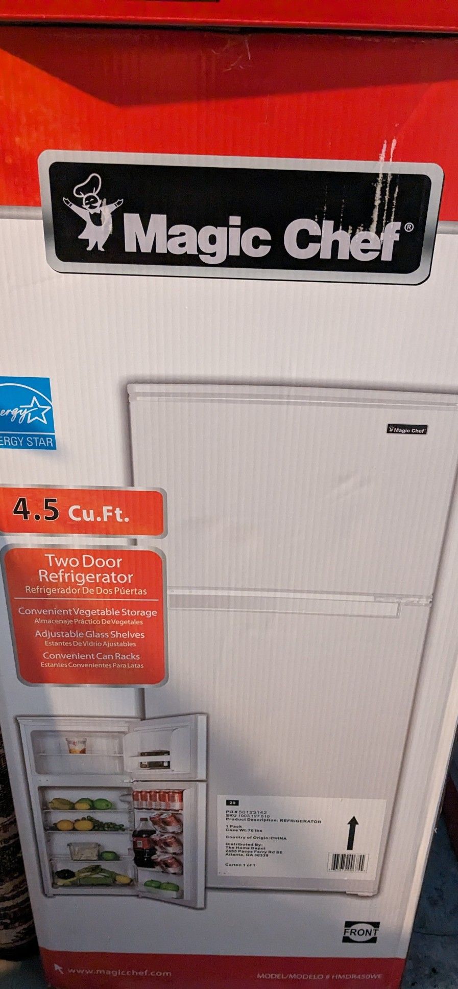 Magic Chef 4.5 Cu Ft 2 Door Mini Refrigerator With Freezer 