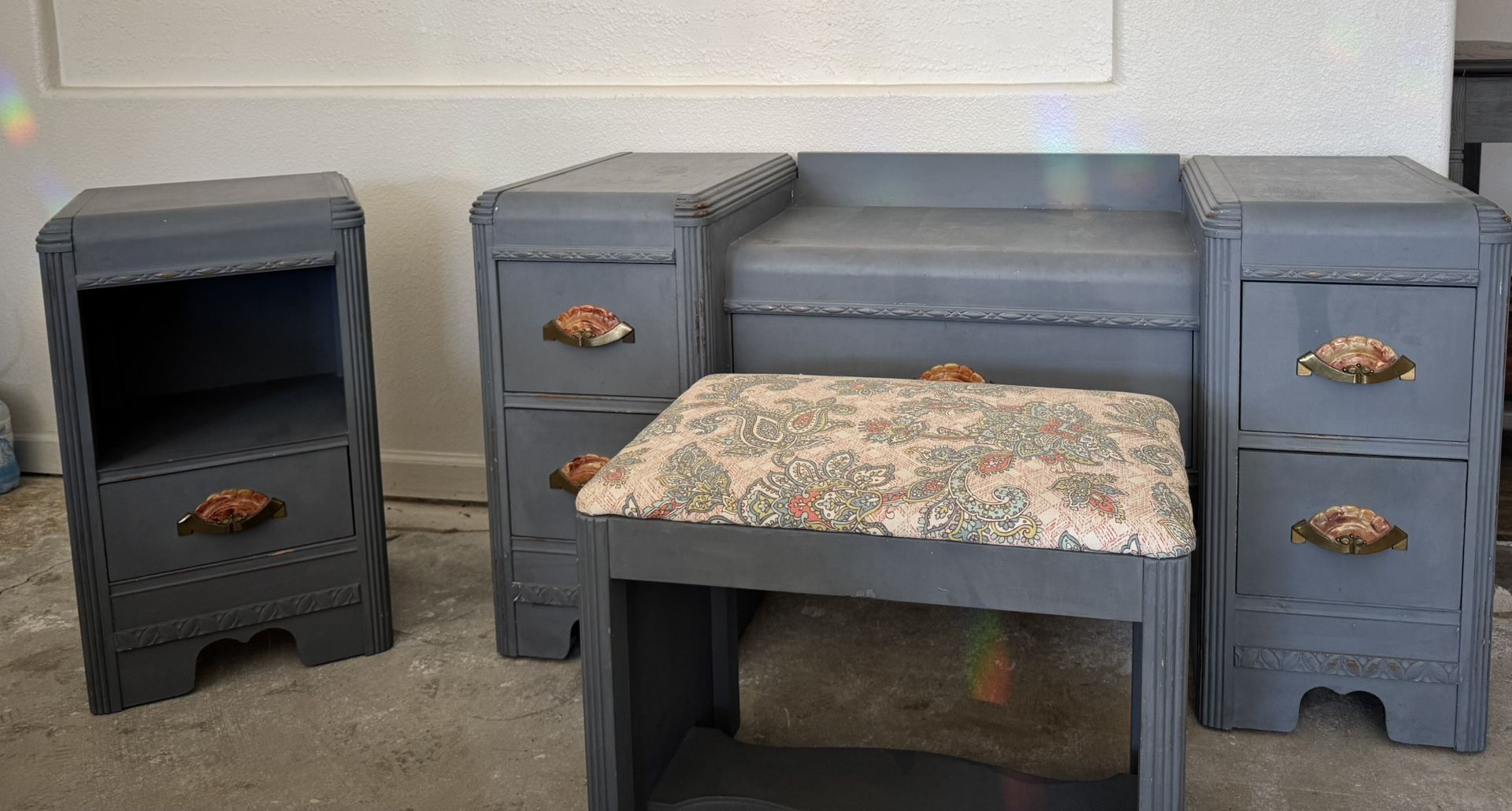 FREE 1940s Dresser Bench And Night Stand