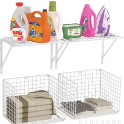 Wall Mounted Laundry Rack, Shelf Over Washer and Dryer