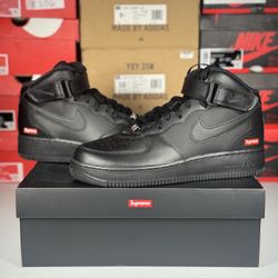Size 9.5M - Nike Air Force 1 Mid ‘Supreme Black'