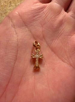 Chrome hearts gold baby fat diamond pendant