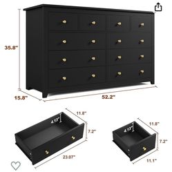 Brand new 10-drawer black dresser