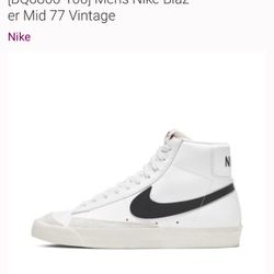 Nike Blazer ‘77 White/black Size 8 Men’s 