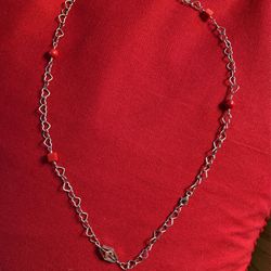 Sterling Silver Heart Shaped Linked Necklace
