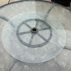 54” Round Glass Patio Table