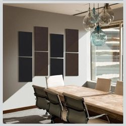 UMIACOUSTICS 4 PCS Acoustic Panels with Hanging Bracket, 2” Thick Fiberglass Sound Proof Panels Removable for Studios, Office, Home Theater Ceiling or