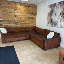 🔥 Restoration Hardware “Destroyer Style” Leather Sectional 🔥