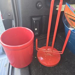 Red Kichen Paper Towel And Utensil Holder