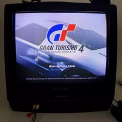  Panasonic PV-C2011 20" CRT TV VCR Retro Gaming + REMOTE TESTED