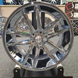 20" CAVALLO RIMS AND TIRES BUNDLE MIRROR GLASS