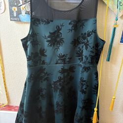 Teal And Black Dress 
