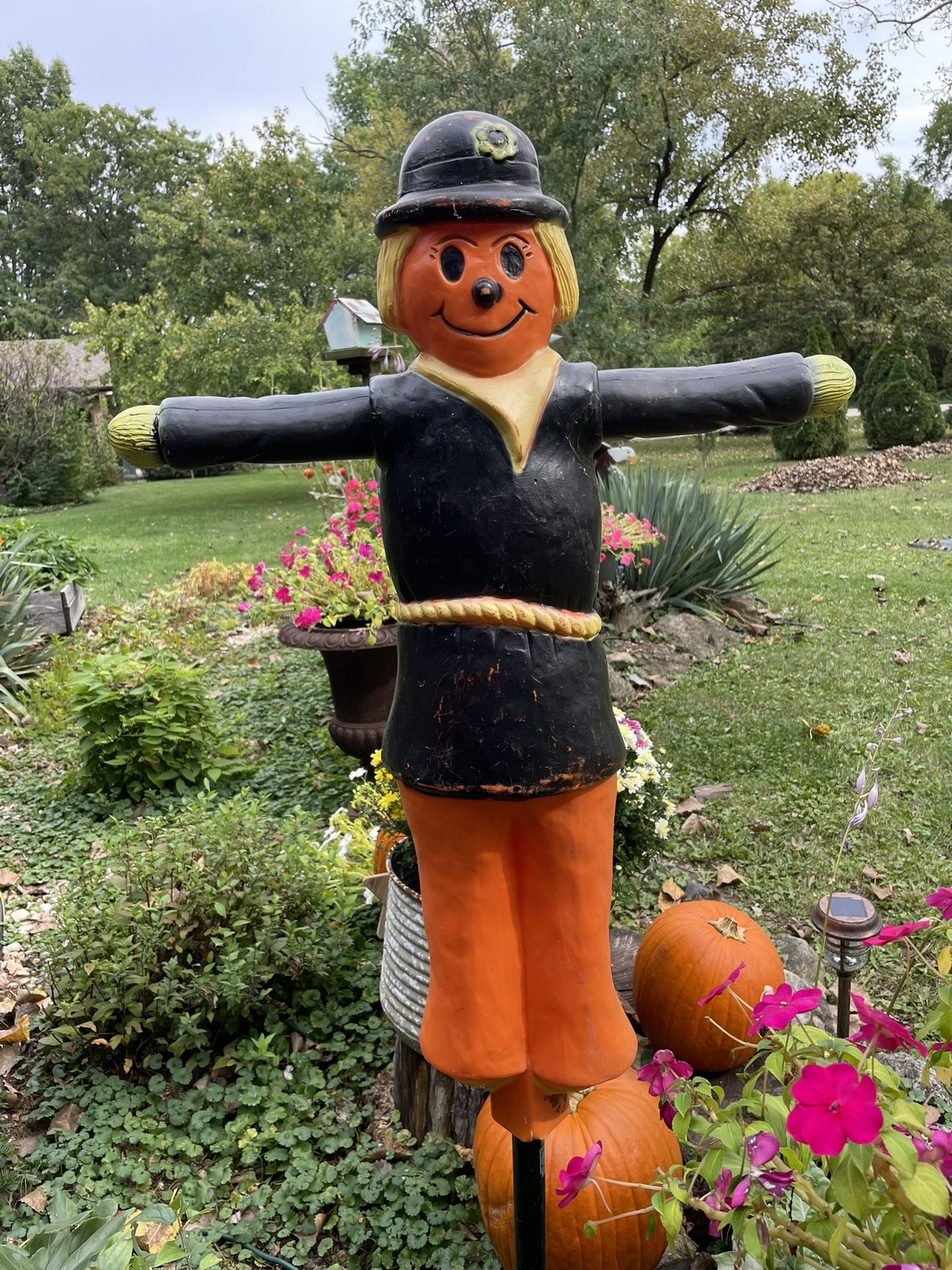 Vintage Blow Mold Scarecrow Halloween Fall Decor 