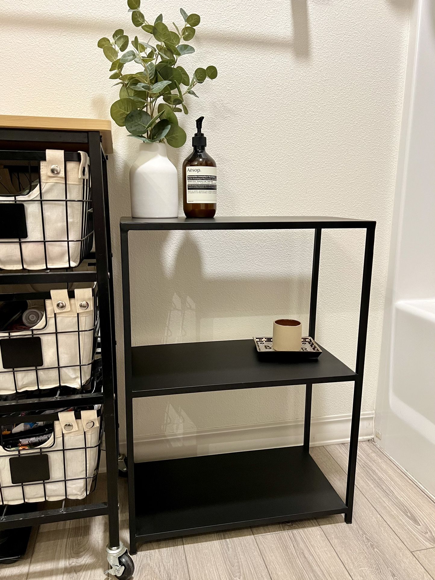 Black Metal Shelving Unit