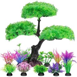 Ameliade Aquarium Artificial Plastic Plants Decoration,