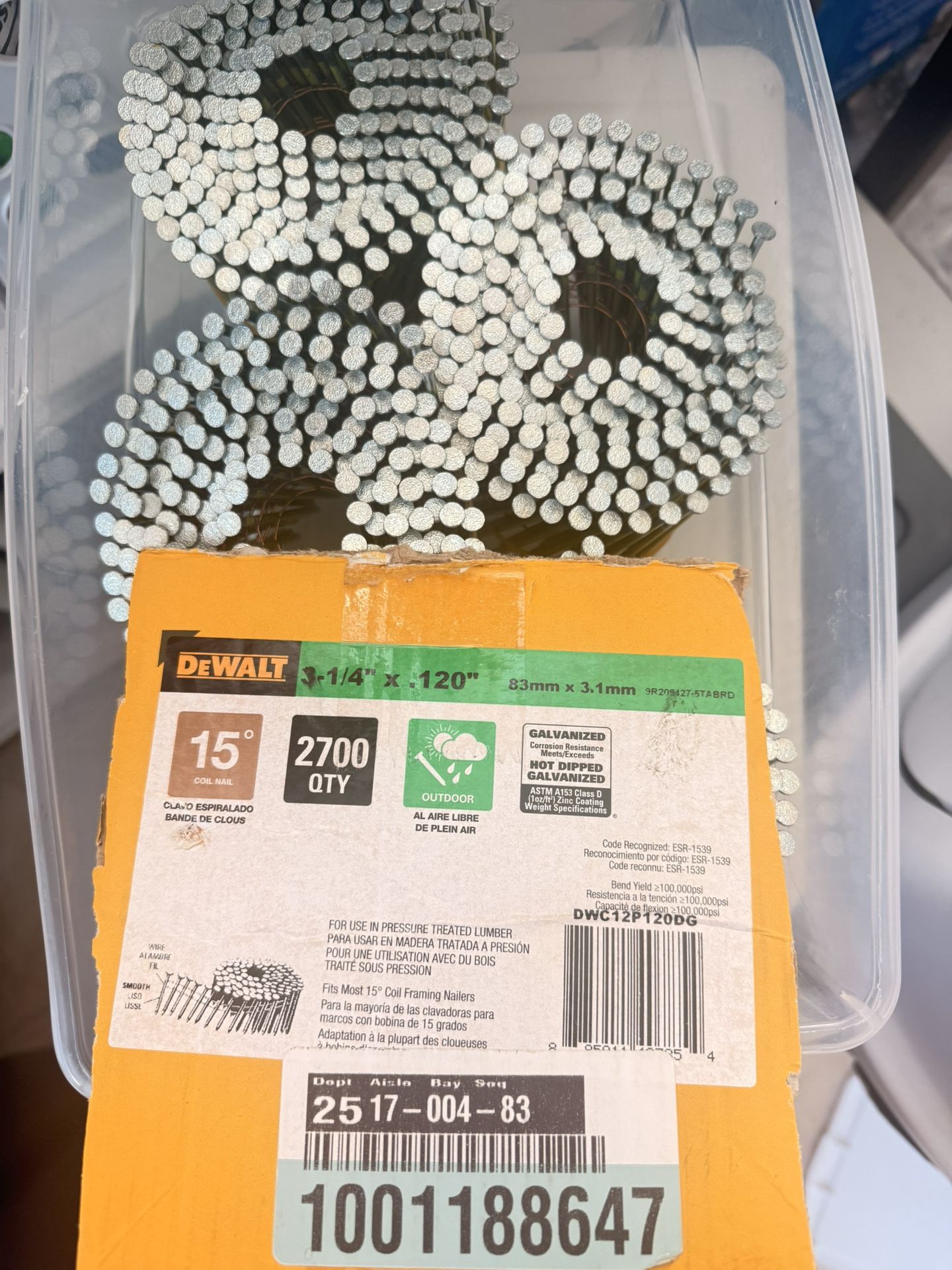 Dewalt Coil Framing nails