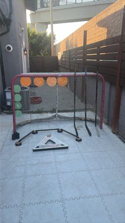 Hockey Gear Practice sticks Magnetic Targets Pass Master Pucks Hockey Stick Handeling With Full Size Net